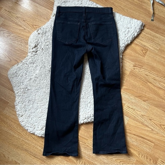 J. Crew Outlet:  Dark Denim Button Up High Rise Crop Flair Jeans Size 25 - Picture 6 of 13